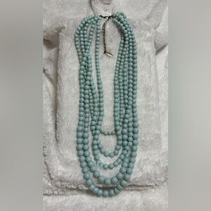 Multi-Strand chunky turquoise blue Bead Necklace - Women Jewelry costume